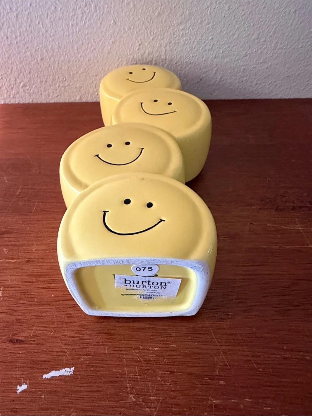 Yellow Smiley Stack Ceramic Vase - Cheerful Home Accent